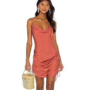 Intimately Free People Coral Scrunch Detail Slip Dress